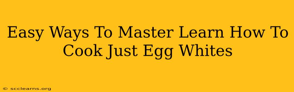 Easy Ways To Master Learn How To Cook Just Egg Whites