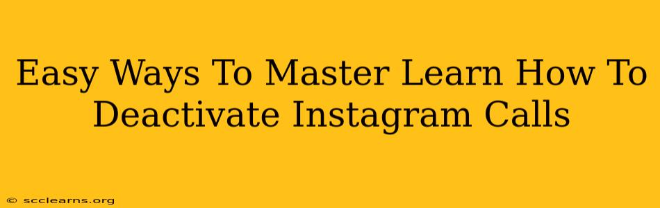 Easy Ways To Master Learn How To Deactivate Instagram Calls