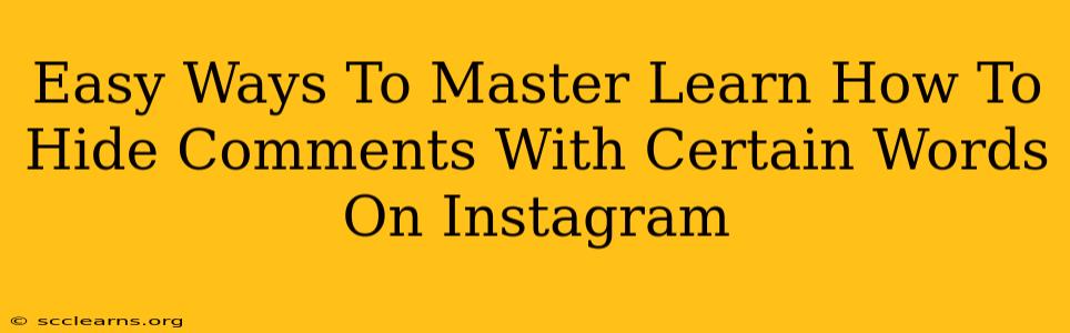 Easy Ways To Master Learn How To Hide Comments With Certain Words On Instagram