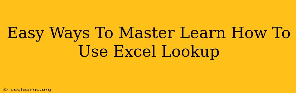 Easy Ways To Master Learn How To Use Excel Lookup