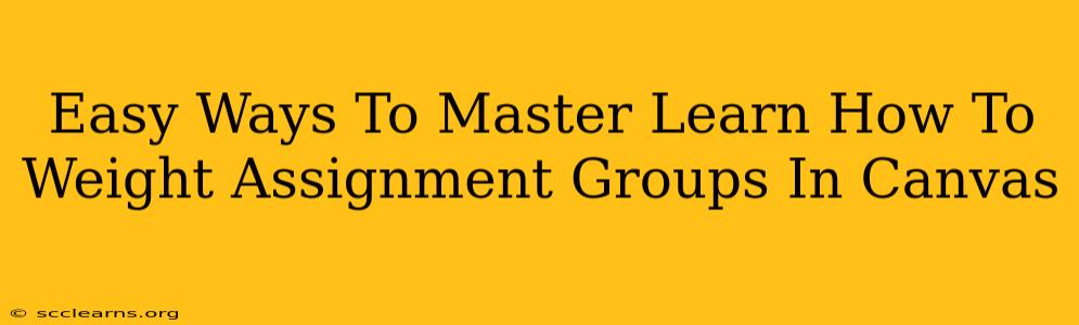 Easy Ways To Master Learn How To Weight Assignment Groups In Canvas