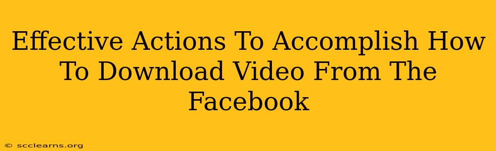 Effective Actions To Accomplish How To Download Video From The Facebook