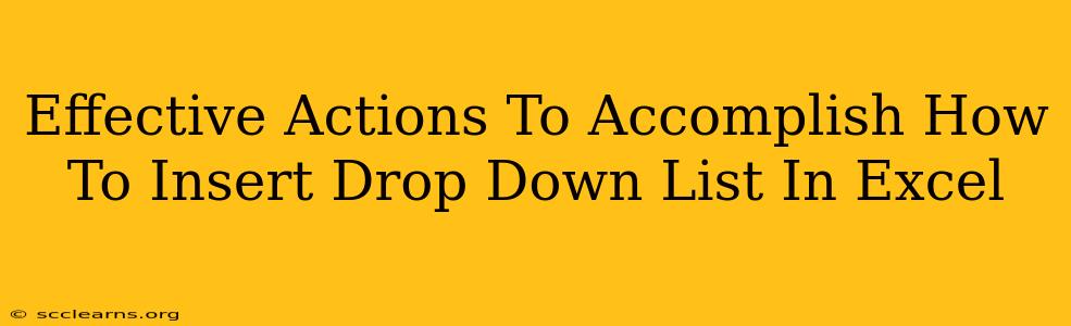 Effective Actions To Accomplish How To Insert Drop Down List In Excel