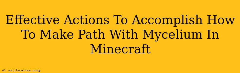 Effective Actions To Accomplish How To Make Path With Mycelium In Minecraft