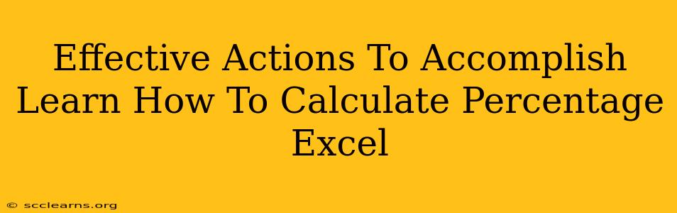 Effective Actions To Accomplish Learn How To Calculate Percentage Excel