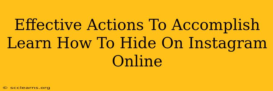 Effective Actions To Accomplish Learn How To Hide On Instagram Online