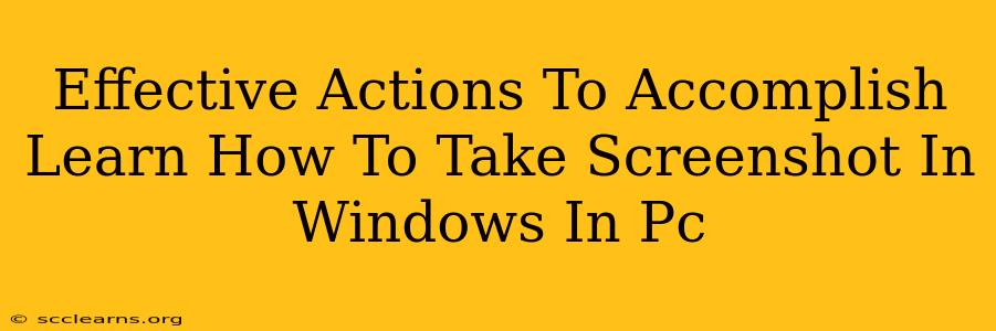 Effective Actions To Accomplish Learn How To Take Screenshot In Windows In Pc