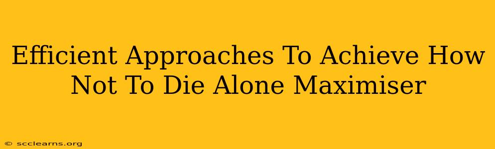 Efficient Approaches To Achieve How Not To Die Alone Maximiser