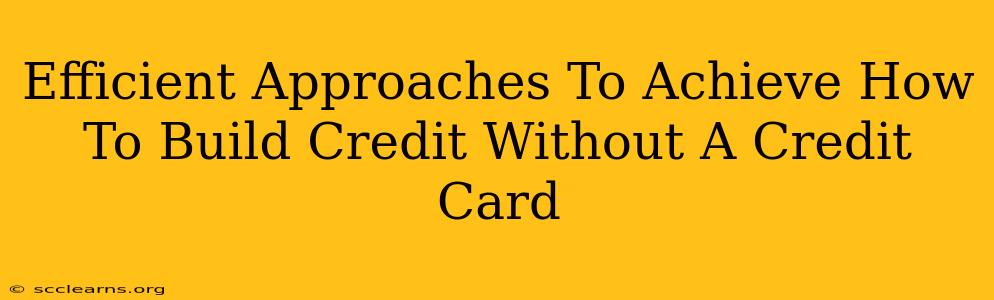 Efficient Approaches To Achieve How To Build Credit Without A Credit Card