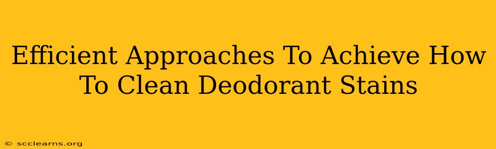 Efficient Approaches To Achieve How To Clean Deodorant Stains