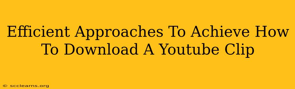 Efficient Approaches To Achieve How To Download A Youtube Clip