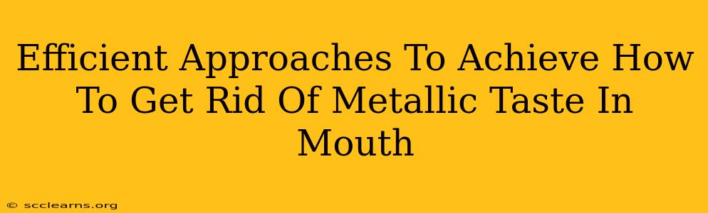 Efficient Approaches To Achieve How To Get Rid Of Metallic Taste In Mouth