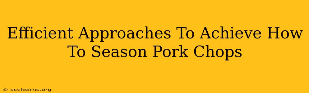 Efficient Approaches To Achieve How To Season Pork Chops