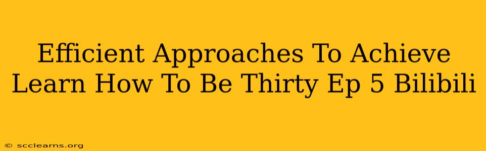 Efficient Approaches To Achieve Learn How To Be Thirty Ep 5 Bilibili