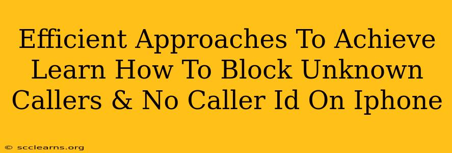 Efficient Approaches To Achieve Learn How To Block Unknown Callers & No Caller Id On Iphone