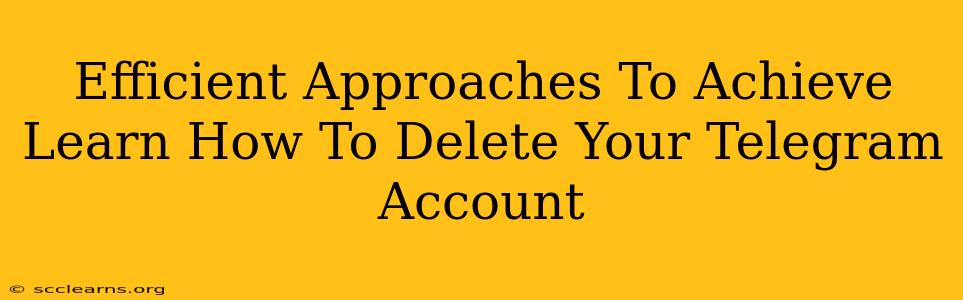 Efficient Approaches To Achieve Learn How To Delete Your Telegram Account