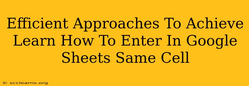 Efficient Approaches To Achieve Learn How To Enter In Google Sheets Same Cell