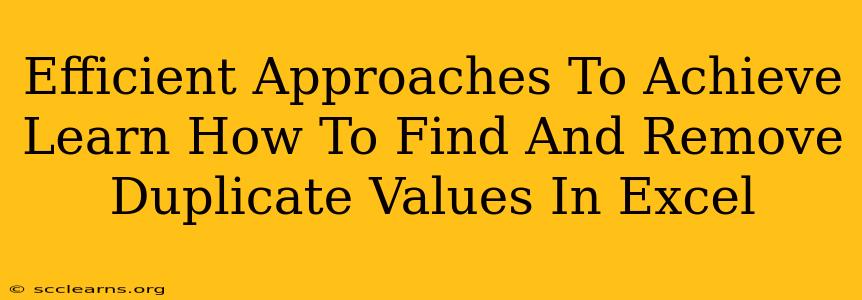 Efficient Approaches To Achieve Learn How To Find And Remove Duplicate Values In Excel