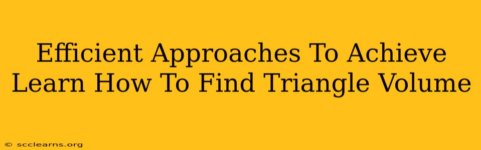 Efficient Approaches To Achieve Learn How To Find Triangle Volume