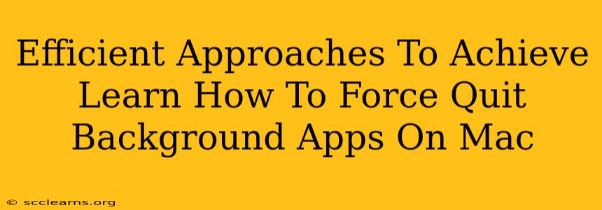 Efficient Approaches To Achieve Learn How To Force Quit Background Apps On Mac