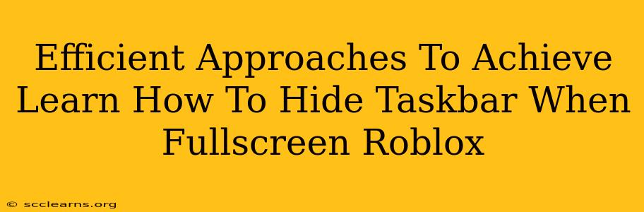 Efficient Approaches To Achieve Learn How To Hide Taskbar When Fullscreen Roblox