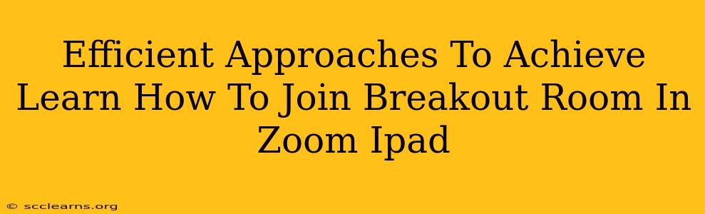 Efficient Approaches To Achieve Learn How To Join Breakout Room In Zoom Ipad