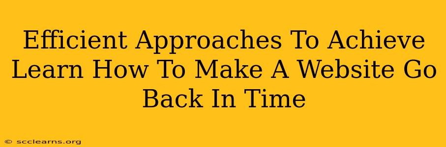 Efficient Approaches To Achieve Learn How To Make A Website Go Back In Time