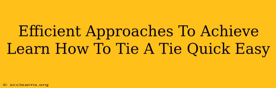 Efficient Approaches To Achieve Learn How To Tie A Tie Quick Easy