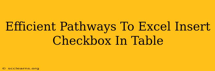 Efficient Pathways To Excel Insert Checkbox In Table