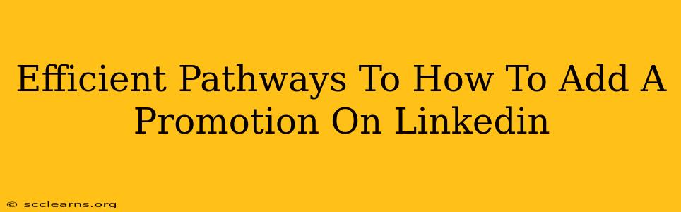 Efficient Pathways To How To Add A Promotion On Linkedin