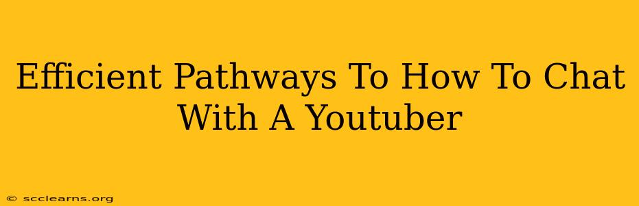 Efficient Pathways To How To Chat With A Youtuber