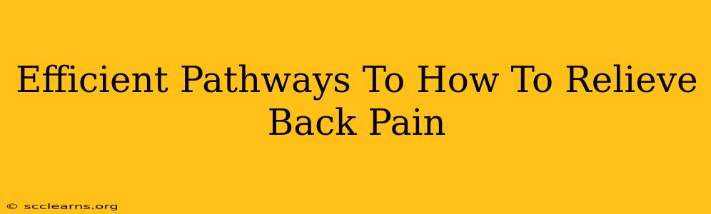 Efficient Pathways To How To Relieve Back Pain