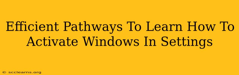 Efficient Pathways To Learn How To Activate Windows In Settings