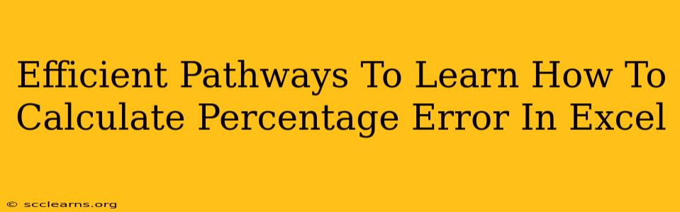 Efficient Pathways To Learn How To Calculate Percentage Error In Excel