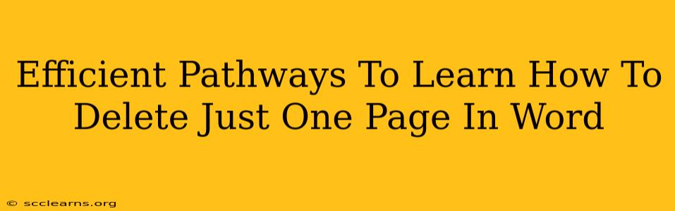 Efficient Pathways To Learn How To Delete Just One Page In Word