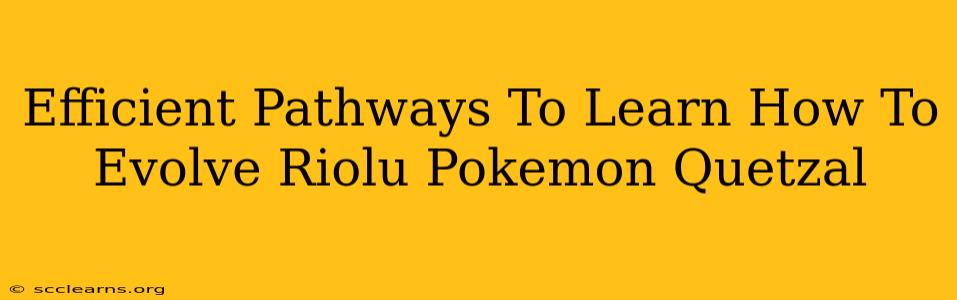 Efficient Pathways To Learn How To Evolve Riolu Pokemon Quetzal