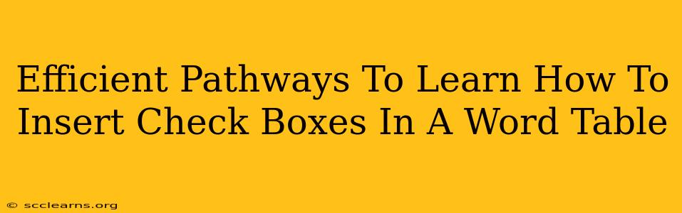 Efficient Pathways To Learn How To Insert Check Boxes In A Word Table