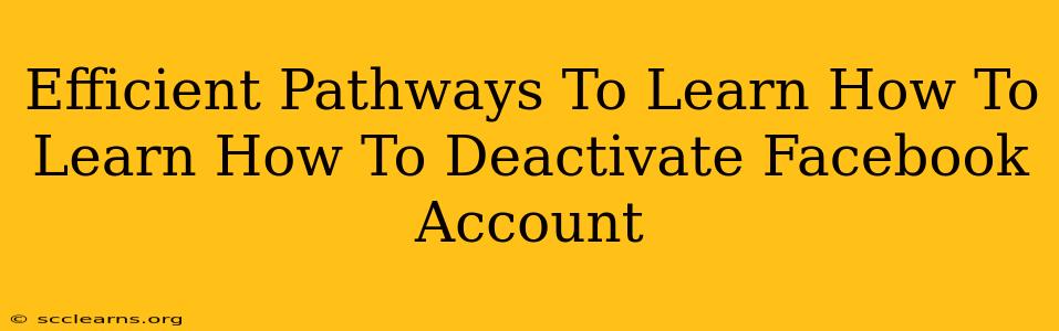 Efficient Pathways To Learn How To Learn How To Deactivate Facebook Account