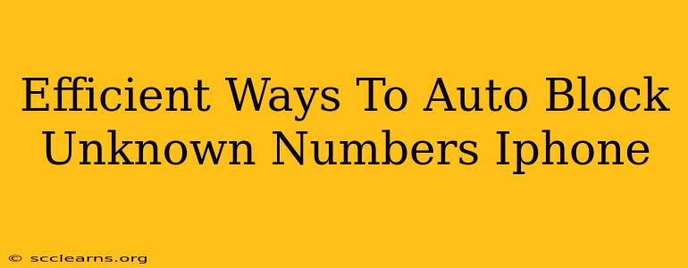 Efficient Ways To Auto Block Unknown Numbers Iphone