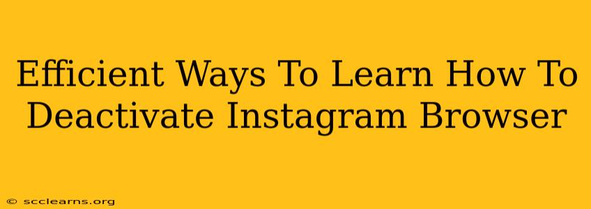 Efficient Ways To Learn How To Deactivate Instagram Browser