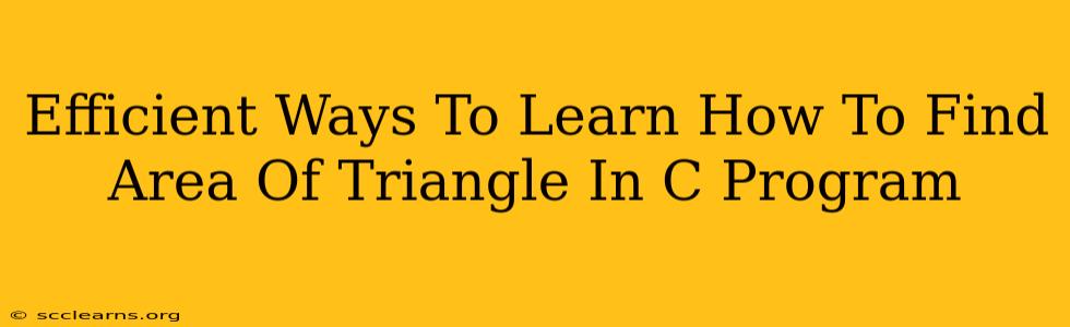 Efficient Ways To Learn How To Find Area Of Triangle In C Program