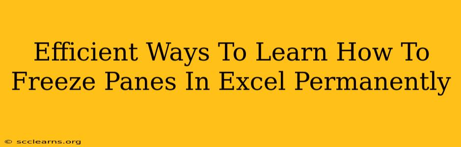 Efficient Ways To Learn How To Freeze Panes In Excel Permanently