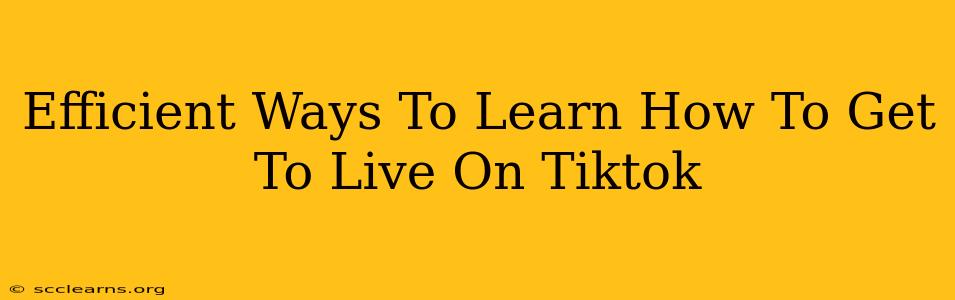 Efficient Ways To Learn How To Get To Live On Tiktok