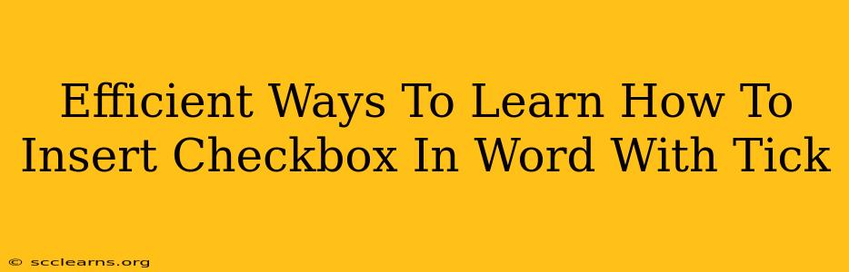 Efficient Ways To Learn How To Insert Checkbox In Word With Tick