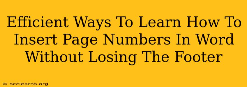 Efficient Ways To Learn How To Insert Page Numbers In Word Without Losing The Footer