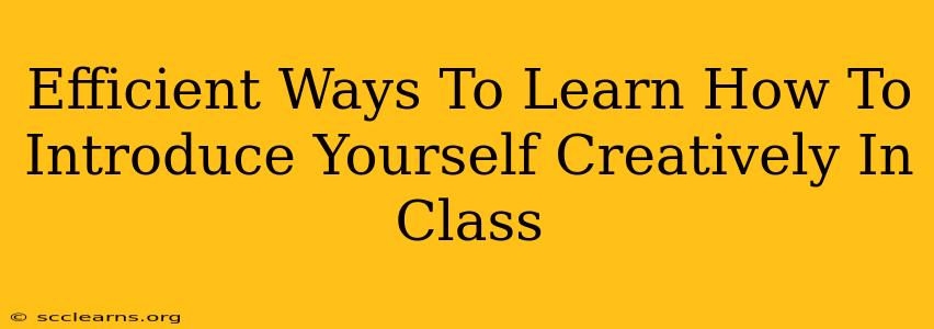 Efficient Ways To Learn How To Introduce Yourself Creatively In Class