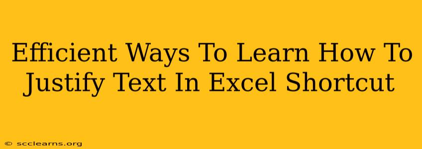 Efficient Ways To Learn How To Justify Text In Excel Shortcut