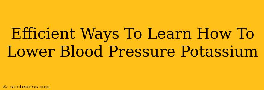 Efficient Ways To Learn How To Lower Blood Pressure Potassium