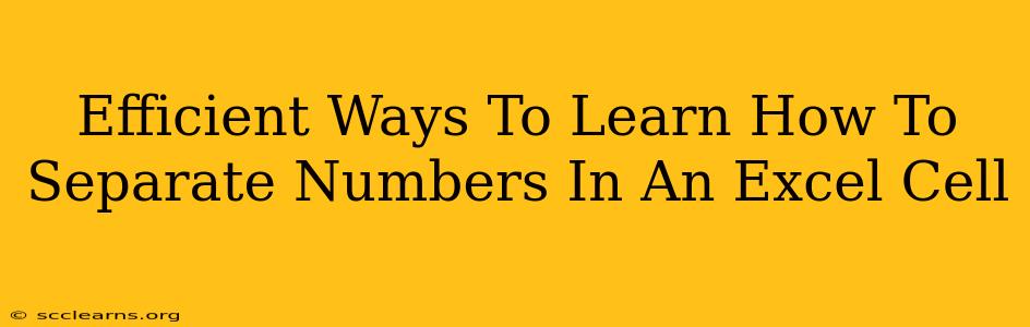 Efficient Ways To Learn How To Separate Numbers In An Excel Cell