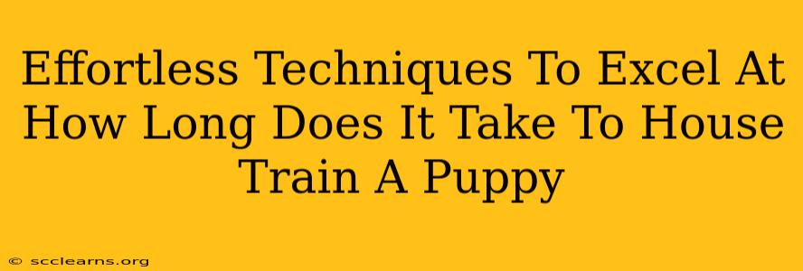 Effortless Techniques To Excel At How Long Does It Take To House Train A Puppy